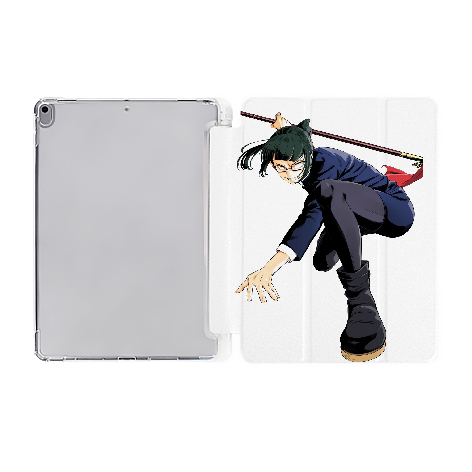 （画像用） 呪術廻戦 Jujutsu Kaisen IPad ケース ペン収納付き 三つ折りスタンド PUレザー×シリコン 対応機種9.5/10.5/10.9インチ